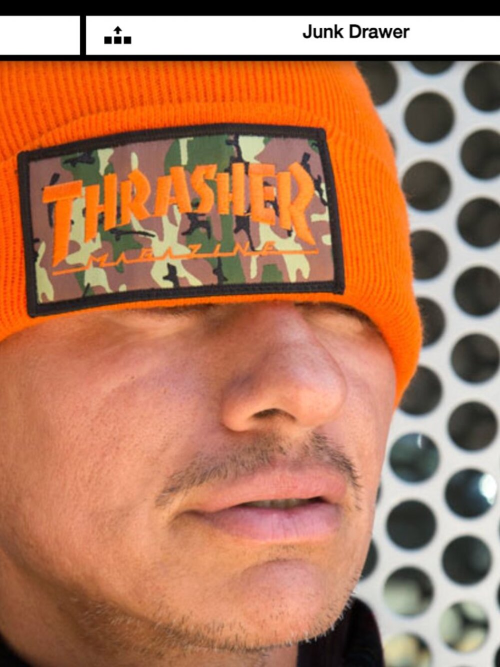 Thrasher Bundle - vintage orange cap with black cord + beanie